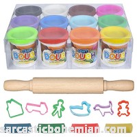ArtCreativity Dough Non-Toxic Creativity Play Set with 12 Vibrant Colors Clay 6-Shape Cutters and 7.5-Inch Rolling Pin Great Modeling Clay Playset for Kids B019FVL9OU